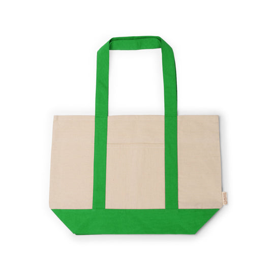 Stamina Paty recycled cotton beach bag in fern green, ready for logo printing