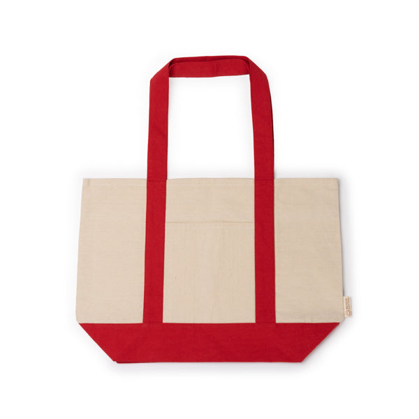 Stamina Paty recycled cotton beach bag in red, ready for logo printing