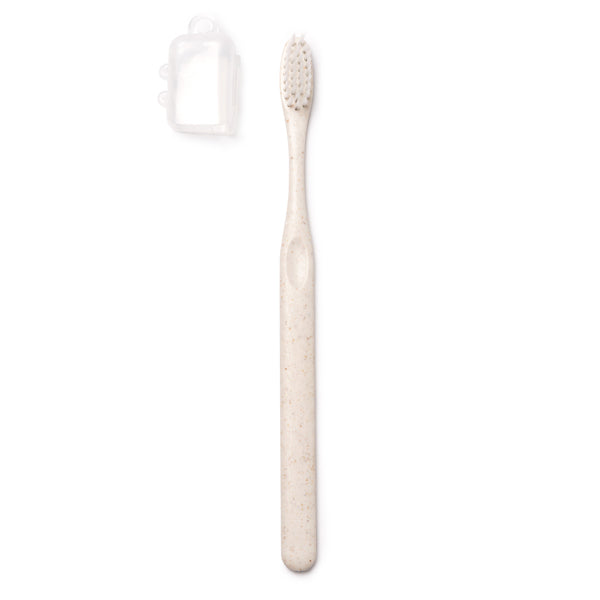 Stamina Lemar wheat fibres toothbrush in beige, ready for logo printing