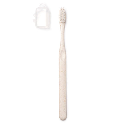 Stamina Lemar wheat fibres toothbrush in beige, ready for logo printing