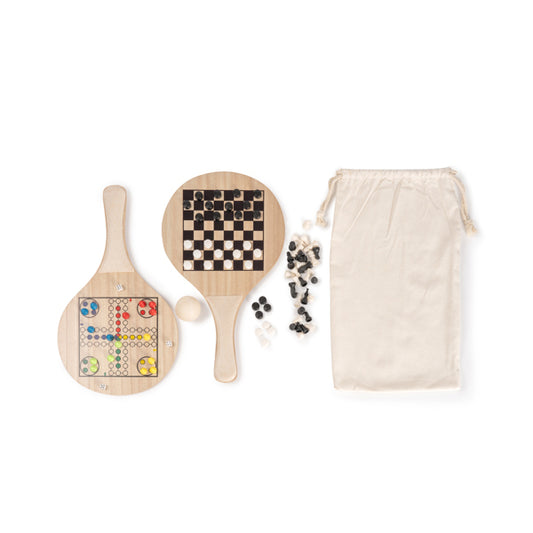 Stamina Salento wood and wheat fibre beach spade set in beige, ready for laser engraving