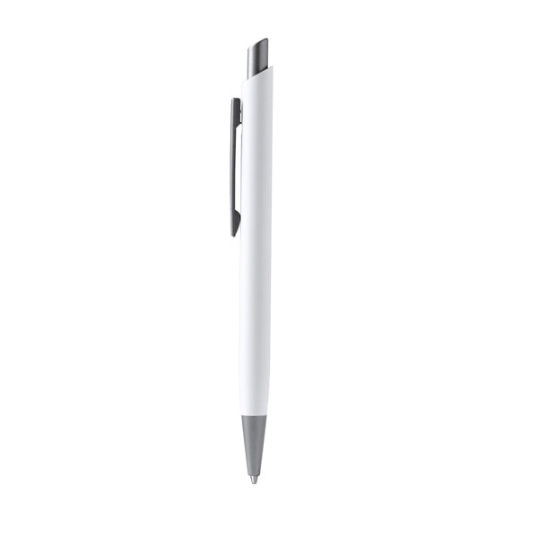 Stamina Tory recycled aluminium ball pen in white, ready for logo printing