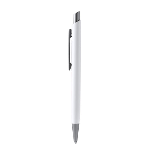 Stamina Tory recycled aluminium ball pen in white, ready for logo printing
