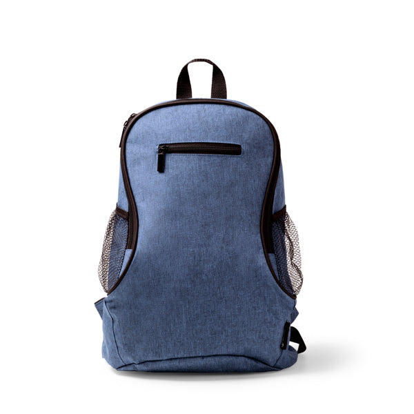 Stamina Bamba RPET backpack in heather denim, ready for logo printing