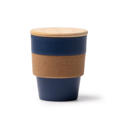 Stamina Lovren recycled PP body cup 350 ml in navy blue, ready for laser engraving