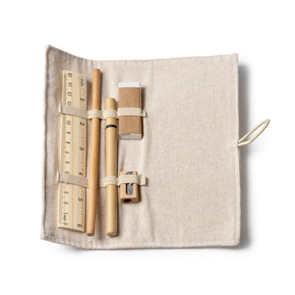 Stamina Molix bamboo and cardboard pencil case in beige, ready for logo printing