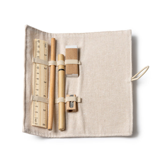 Stamina Molix bamboo and cardboard pencil case in beige, ready for logo printing