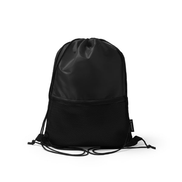 Stamina Milak RPET rope backpack in black, ready for logo printing