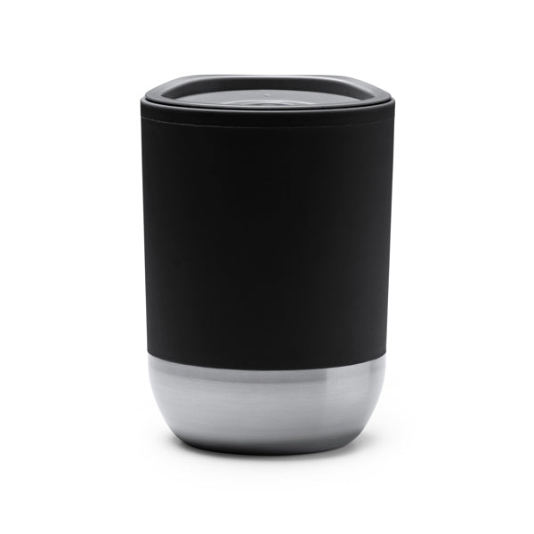 Stamina Linde recycled PP and stainless thermal cup 290 ml in black, ready for logo printing