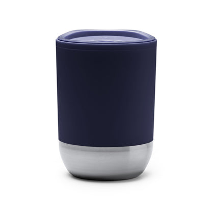 Stamina Linde recycled PP and stainless thermal cup 290 ml in navy blue, ready for logo printing