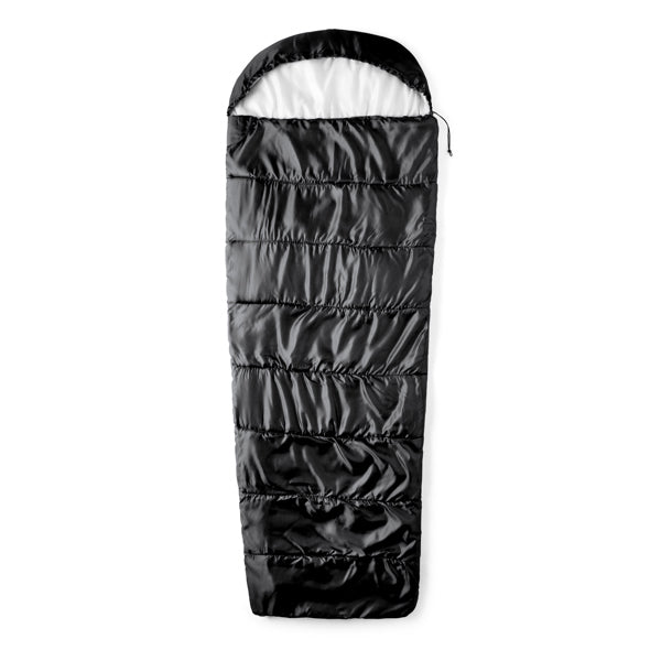 Stamina Tidur recycled polyester sleeping bag in black, ready for logo printing