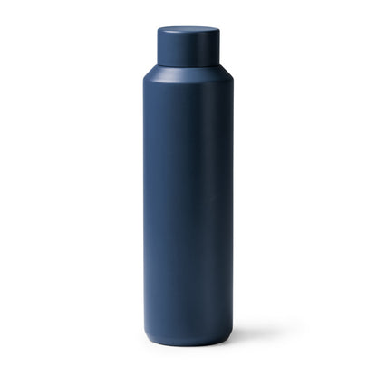 Stamina Colby recycled stainless steel vacuum flask in navy blue, ready for laser engraving