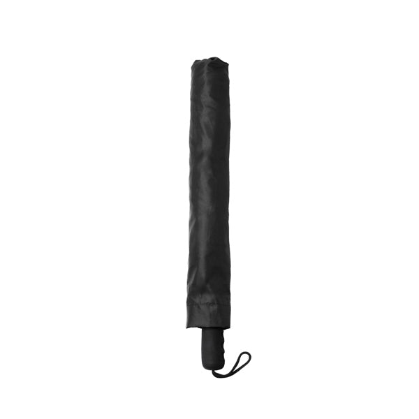 Stamina Milton RPET and pongee fabric umbrella in black, ready for logo printing