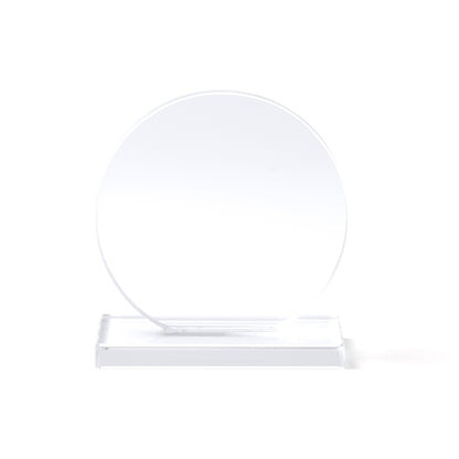 Stamina Venki circular design glass trophy in transparent, ready for laser engraving