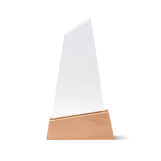 Stamina Navis nautical design glass trophy in transparent, ready for laser engraving