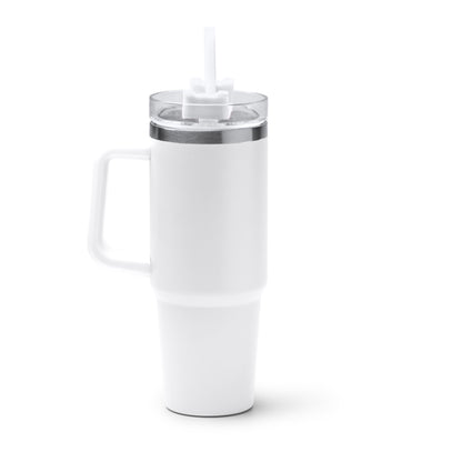 Stamina Kranston recycled stainless steel thermal cup 870 ml in white, ready for laser engraving