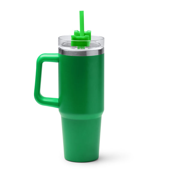 Stamina Kranston recycled stainless steel thermal cup 870 ml in fern green, ready for laser engraving