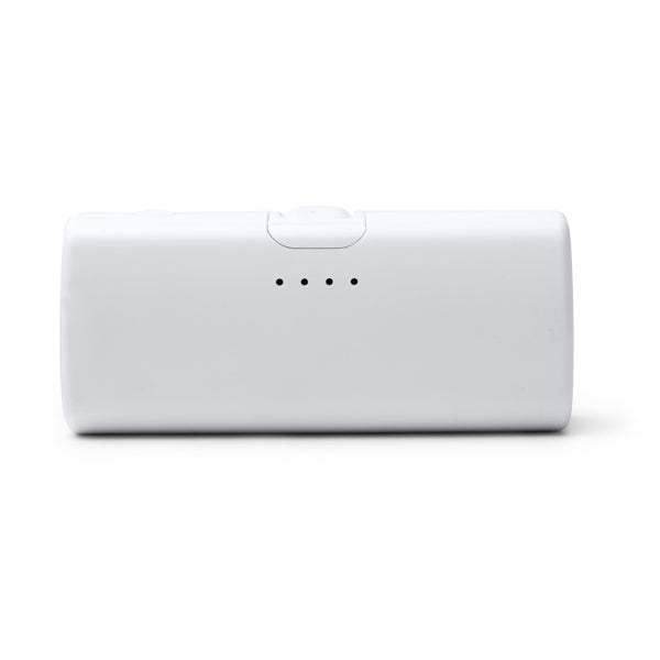 Stamina Biper recycled ABS power bank 5000 mAh in white, ready for logo printing