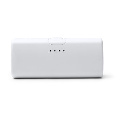 Stamina Biper recycled ABS power bank 5000 mAh in white, ready for logo printing