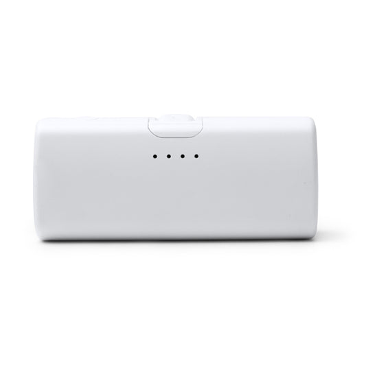 Stamina Biper recycled ABS power bank 5000 mAh in white, ready for logo printing