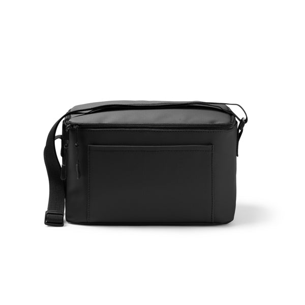 Stamina Denver PU leather cooler bag in black, ready for logo printing