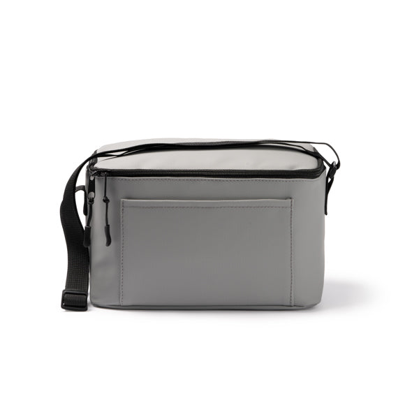 Stamina Denver PU leather cooler bag in grey, ready for logo printing