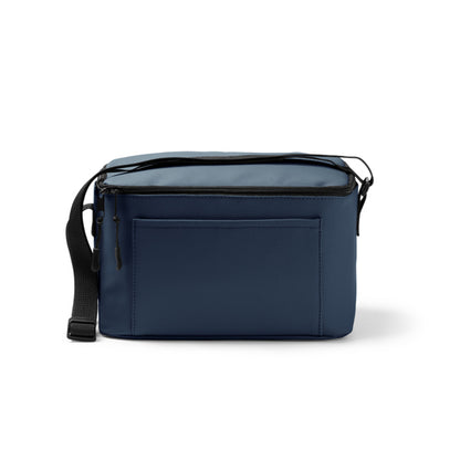 Stamina Denver PU leather cooler bag in navy blue, ready for logo printing
