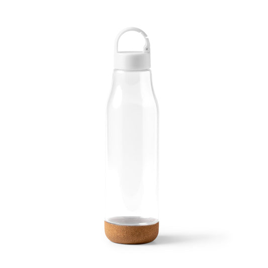 Stamina Basti RPET and cork bottle 720 ml in transparent, ready for logo printing
