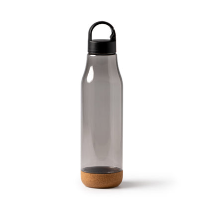 Stamina Basti RPET and cork bottle 720 ml in black, ready for logo printing