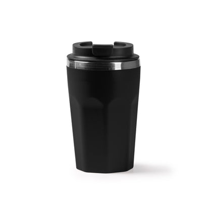 Stamina Salmer stainless steel and recycled thermal cup in black, ready for laser engraving