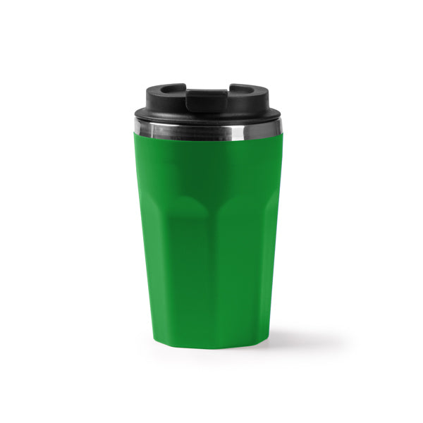 Stamina Salmer stainless steel and recycled thermal cup in fern green, ready for laser engraving