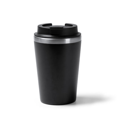 Stamina Horan stainless steel and PP thermal cup 350 ml in black, ready for logo printing