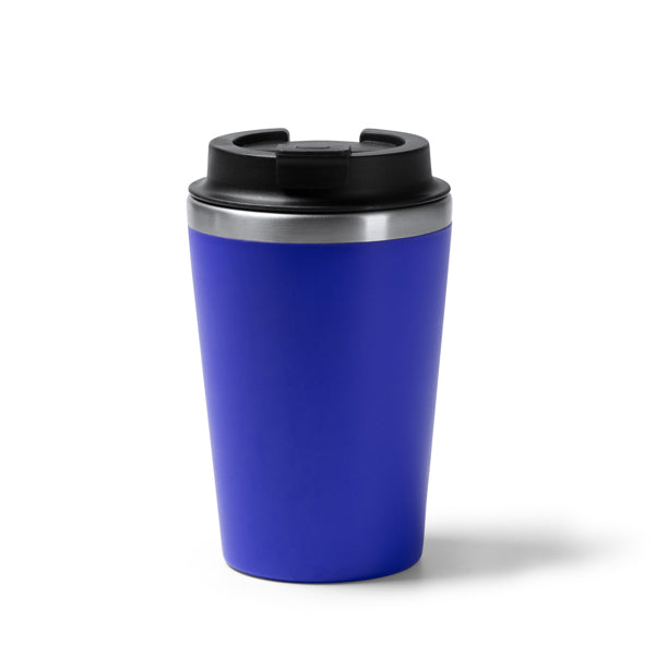 Stamina Horan stainless steel and PP thermal cup 350 ml in royal blue, ready for logo printing