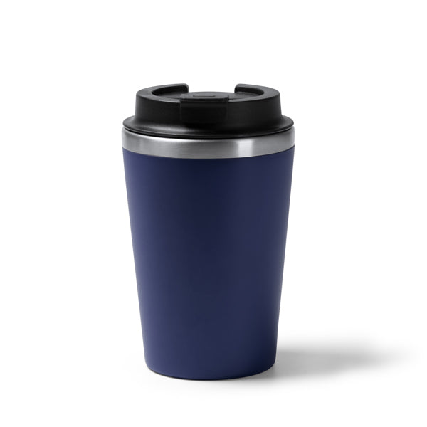 Stamina Horan stainless steel and PP thermal cup 350 ml in navy blue, ready for logo printing