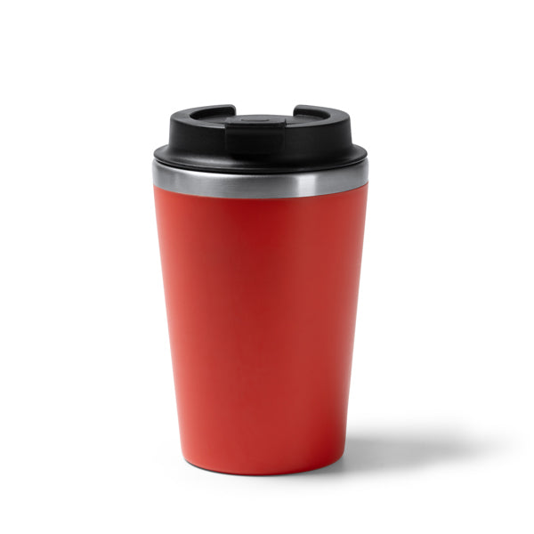 Stamina Horan stainless steel and PP thermal cup 350 ml in red, ready for logo printing