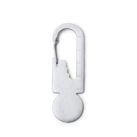 Stamina Blaney stainless steel keyring in silver, ready for laser engraving