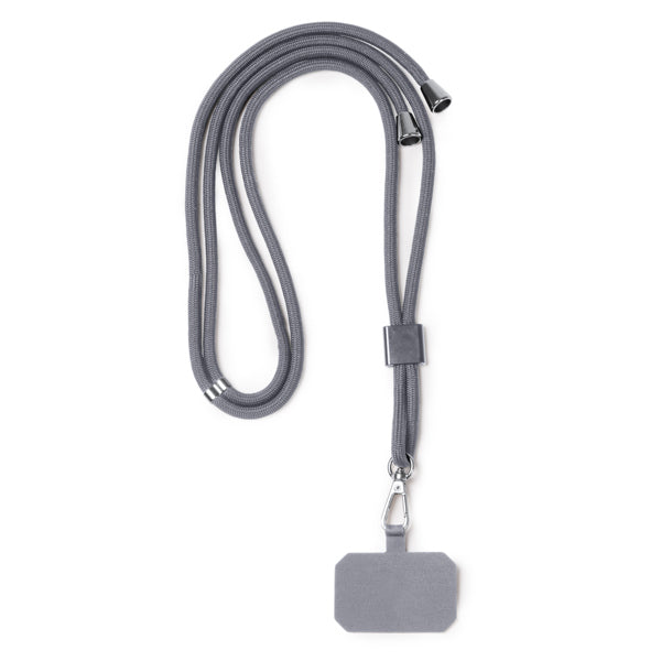 Stamina Suki recycled polyester lanyard in grey, ready for logo printing