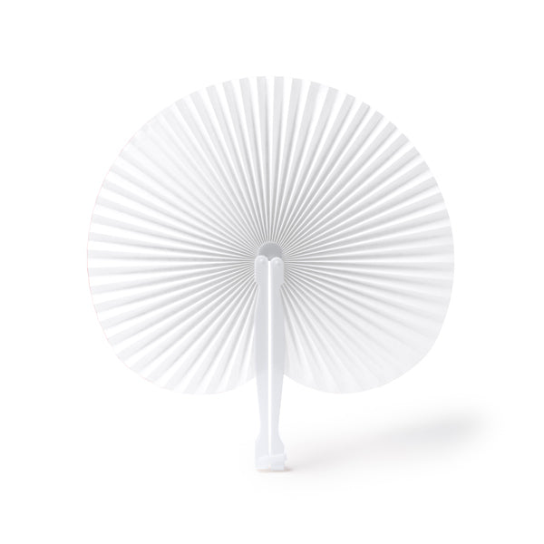 Stamina Kaori foldable paipai with plastic rods in white, ready for logo printing