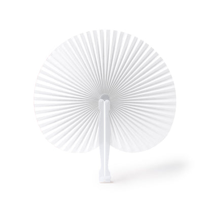 Stamina Kaori foldable paipai with plastic rods in white, ready for logo printing