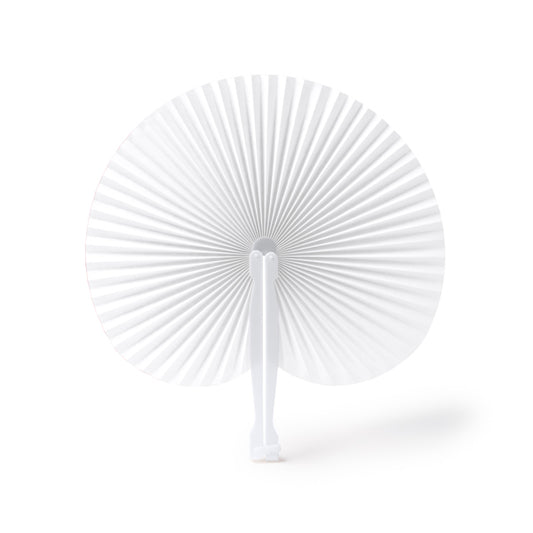 Stamina Kaori foldable paipai with plastic rods in white, ready for logo printing