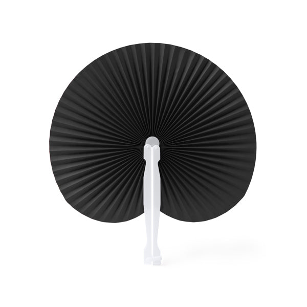 Stamina Kaori foldable paipai with plastic rods in black, ready for logo printing