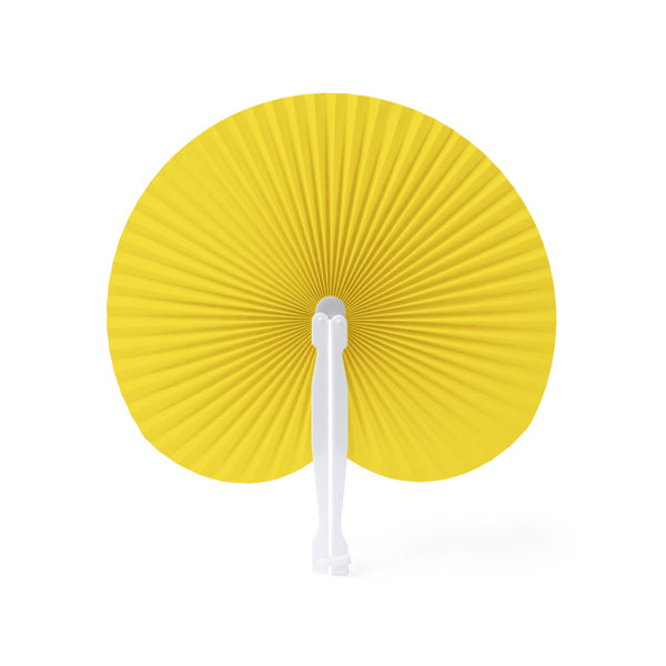 Stamina Kaori foldable paipai with plastic rods in yellow, ready for logo printing