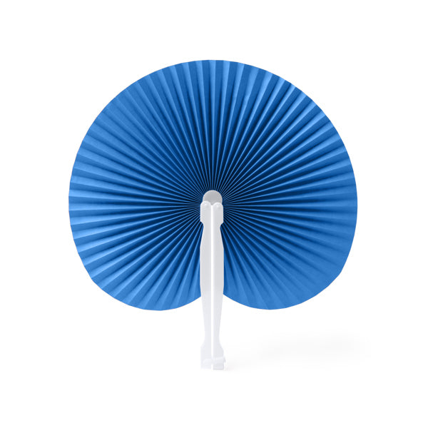 Stamina Kaori foldable paipai with plastic rods in royal blue, ready for logo printing