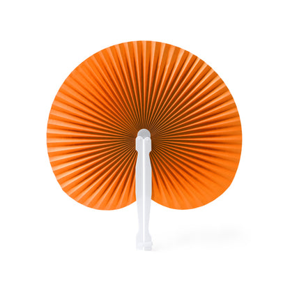 Stamina Kaori foldable paipai with plastic rods in orange, ready for logo printing