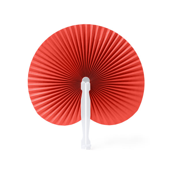 Stamina Kaori foldable paipai with plastic rods in red, ready for logo printing