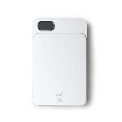 Stamina Vatum recycled aluminium power bank 10000 mAh in silver, ready for logo printing