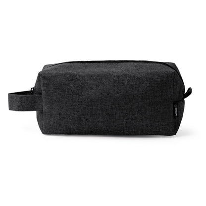 Stamina Alpis 600D RPET toiletry bag in black, ready for logo printing