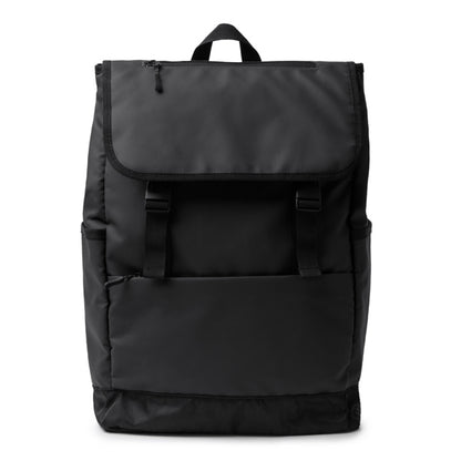Stamina Trois PU leather backpack in black, ready for logo printing