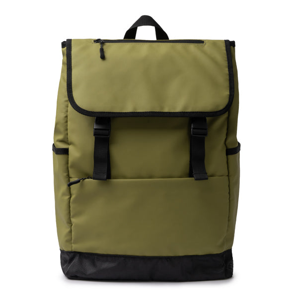 Stamina Trois PU leather backpack in dark green, ready for logo printing