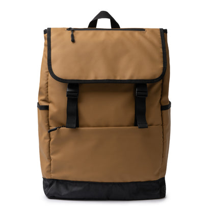 Stamina Trois PU leather backpack in brown, ready for logo printing